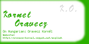 kornel oravecz business card